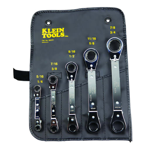 Klein Tool - Klein 68245 5pc Reversible Ratcheting Box Wrench Set
