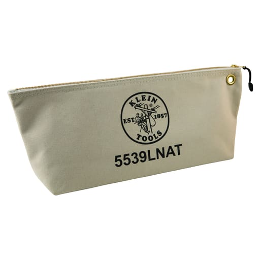 Klein Tool - Klein 5539LNAT Zipper Bag, Large Canvas Tool Pouch, 18", Natural