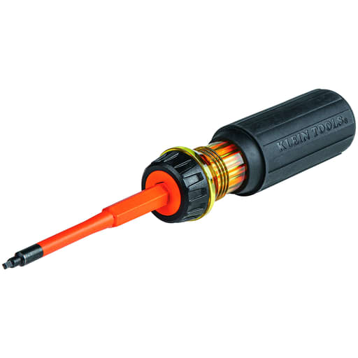 Klein Tool - Klein 32287 Flip-Blade Insulated Screwdriver, 2-in-1, Square Bit #1 and #2