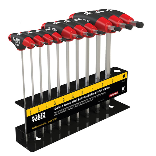 Klein Tool - Klein JTH610EB 10pc 6" SAE Ball End T-Handle Hex Key Set w/Stand