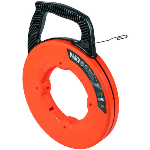 Klein Tool - Klein 56333 1/8" Wide Spring Steel Fish Tape, 120ft (37m) Tape, Double-Loop