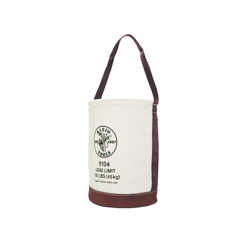 Klein Tool - Klein 5104 Canvas Bucket with Leather Bottom, 12"