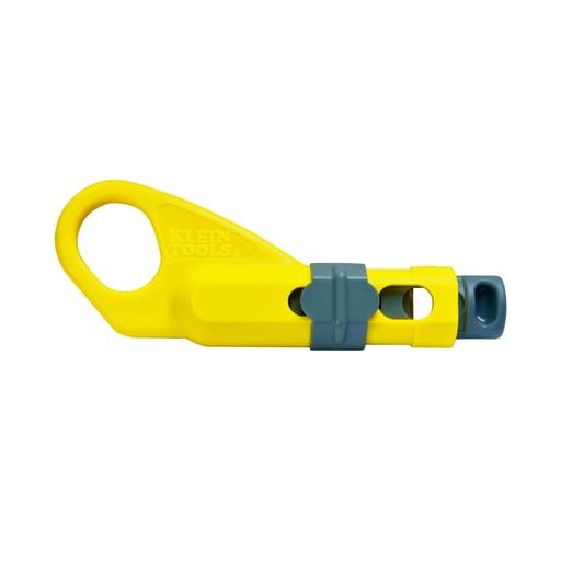 Klein Tool - Klein VDV110-095 5.25 Inch Yellow/Gray Steel 2-Level Coaxial Cable Combination Radial Stripper
