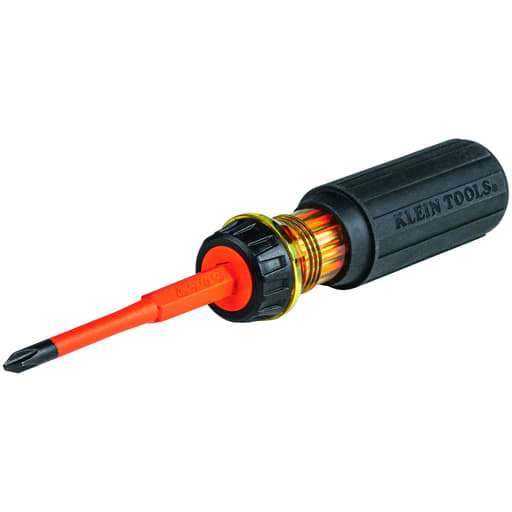 Klein Tool - Klein 32293 Flip-Blade Insulated Screwdriver, 2-in1, Ph Bit #2, Sl Bit 1/4-Inch