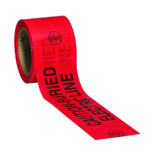 Klein Tool - Klein 58003 Caution Tape, Barricade, CAUTION-BURIED ELECTRIC LINE, Red, 1000-Foot