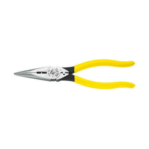 Klein Tool - Klein D203-8NCR Pliers, Needle Nose Side Cutters with Stripping and Crimping, 8"
