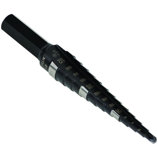 Klein Tool - Klein KTSB01 Step Drill Bit Double-Fluted #1, 1/8" to 1/2"