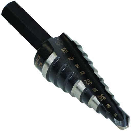 Klein Tool - Klein KTSB03 Step Drill Bit Double Fluted #3, 1/4" to 3/4"