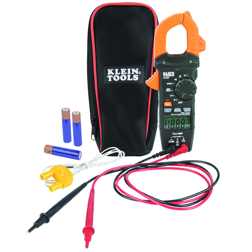 Klein Tool - Klein CL220 Digital Clamp Meter, AC Auto-Ranging 400 Amp with Temp