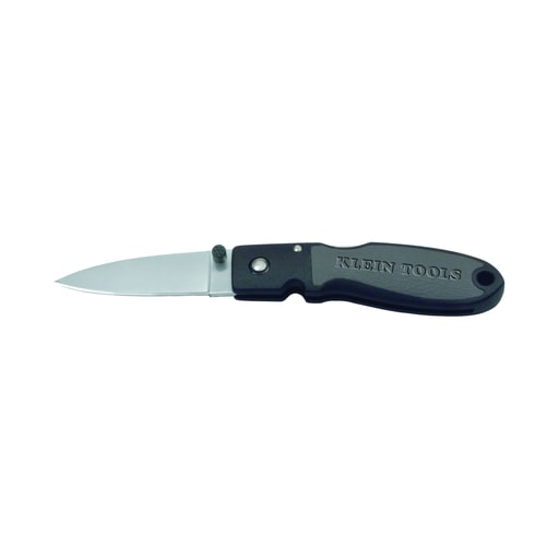 Klein Tool - Klein 44002 Lightweight Lockback Knife, 2-3/8" Drop Point Blade, Black Handle