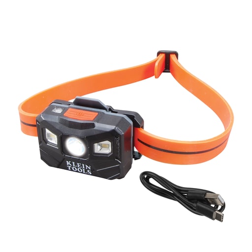 Klein Tool - Klein 56064 Rechargeable Headlamp w/Silicone Strap, 400 LM, All-Day Run, Auto-Off