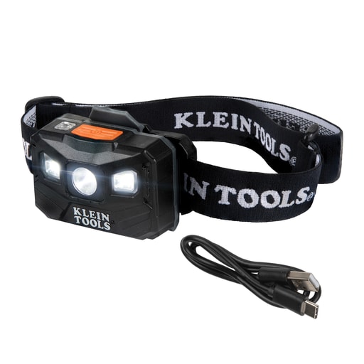 Klein Tool - Klein 56048 Rechargeable Headlamp with Strap, 400 Lumen All-Day Runtime, Auto-Off