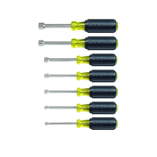 Klein Tool - Klein 631 Nut Driver Set, 3" Shafts, Cushion Grip, 7-Piece