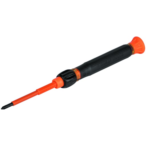 Klein Tool - Klein 32581INS 2-in-1 Insulated Electronics Screwdriver, Phillips, Slotted Bits