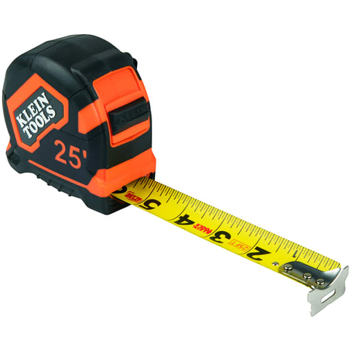 Klein Tool - Klein 9125 Tape Measure, 25-Foot Single-Hook