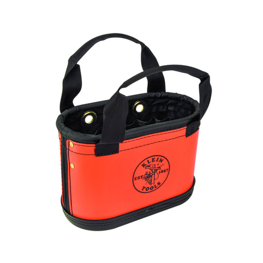 Klein Tool - Klein 5144HBS Hard-Body Bucket, 15-Pocket Oval Bucket, Orange/Black