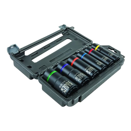 Klein Tool - Klein 66010 6pc 2-In-1 Impact Socket Set, High-Torque, 12-Point