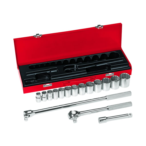 Klein Tool - Klein 65512 16pc Socket Wrench Set, 1/2" Drive