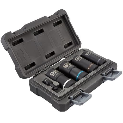 Klein Tool - Klein 66050E 2-in-1 Metric Impact Socket Set, 12-Point, 5-Piece