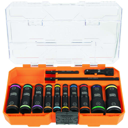 Klein Tool - Klein 65239 Flip Impact Socket Set, SAE & Metric, 13pc