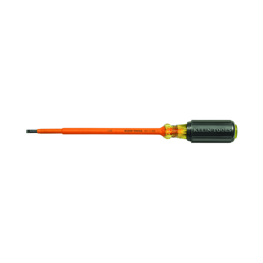 Klein Tool - Klein 601-7-INS Insulated 3/16" Cabinet-Tip Screwdriver - 7" Round-Shank