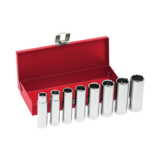 Klein Tool - Klein 65514 8pc Deep Socket Wrench Set, 1/2" Drive