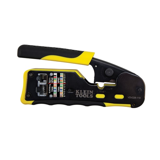 Klein Tool - Klein VDV226-110 Ratcheting Cable Crimper / Stripper / Cutter, for Pass-Thru