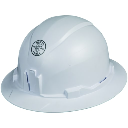 Klein Tool - Klein 60400 Hard Hat, Non-Vented Full Brim Style, Class-E, White