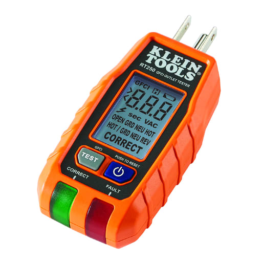 Klein Tool - Klein RT250 GFCI Receptacle Tester with LCD