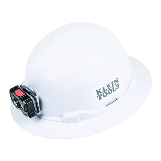 Klein Tool - Klein 60406RL Hard Hat, Non-Vented, Full Brim with Rechargeable Headlamp, White