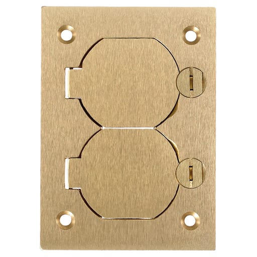 Hubbell Wiring Device - Hubbell S3825 4.15 x 2.99 Inch Brass Duplex Flap Cover