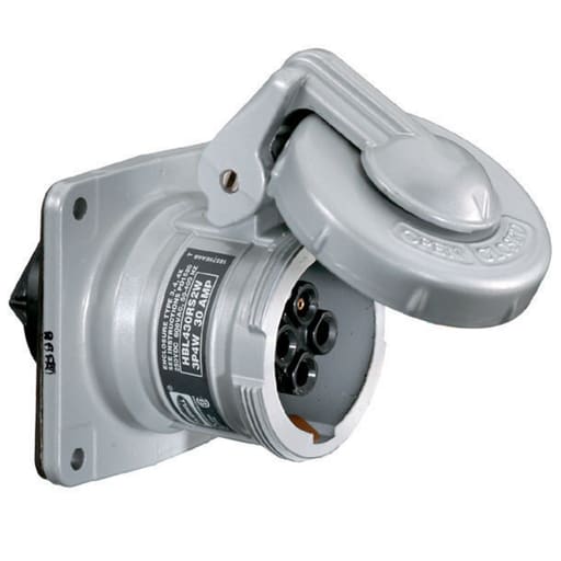 Hubbell Wiring Device - Hubbell HBL430RS1W PS, IEC, Receptacle, 3P4W, 30A 600V, S1