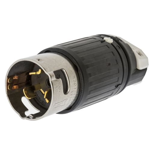 Hubbell Wiring Device - Hubbell CS8165-C 50A 3Ph 480V AC Twist-Lock Black Nylon Plug, Straight