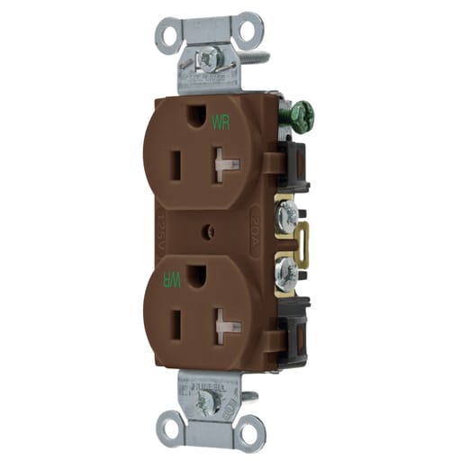 Hubbell Wiring Device - Hubbell BR20WRTR WTR/TAMP, COM GRD, 20A 125V, 5-20R, BR