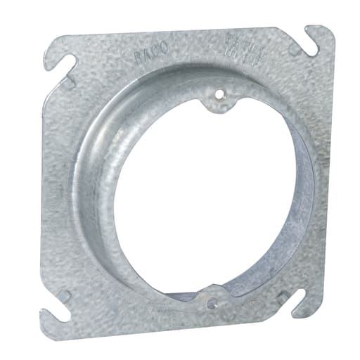 Raco Manufacturing - Raco 757 4" Steel Square Box Fixture Cover, Raised 1", Ears 2-3/4" O.C.
