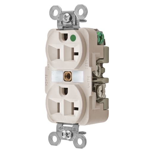 Hubbell Wiring Device - Hubbell HBL8300LADUP Receptacle, HG, 20A 125V, 5-20R, LA