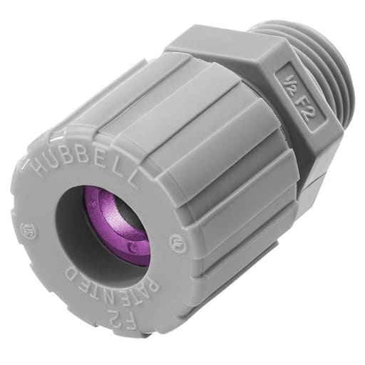 Hubbell Wiring Device - Hubbell SHC1042CR 1 Inch Male Threaded 0.75 to 0.88 Inch Gray Nylon Straight Cord Connector
