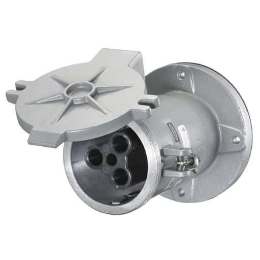 Hubbell Wiring Device - Hubbell HBL4200RS1W 200 Amp 600 VAC 250 VDC 3-Pole 4-Wire Style I Watertight IEC Pin and Sleeve Receptacle