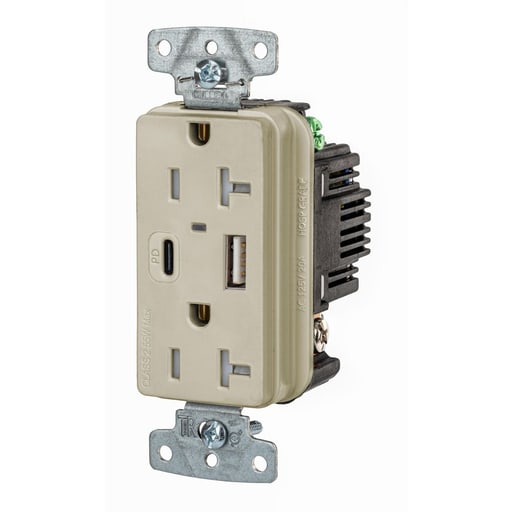 Hubbell Wiring Device - HWDK USB20ACPDI RCPT DUP 20A 125V U