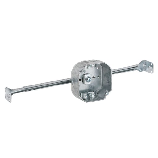 Raco Manufacturing - RACO 326 4 x 4 x 1-1/2 Inch 15.5 In. Pre-Galvanized Steel Bar Hanger Mount Drawn Octagon Box