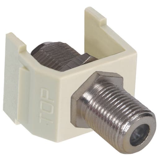 Hubbell Wiring Device - Hubbell Wiring Devices SFFWX White F-Type Audio/Video Keystone Connector