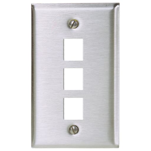 Hubbell Wiring Device - HWDK SSF13 PLATE, WALL,SS,1-G,3PORT