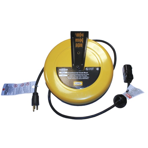 Hubbell Wiring Device - Hubbell HBLC25163C 10 Amp 125 Volt 25 Foot Yellow Commercial Cord Reel