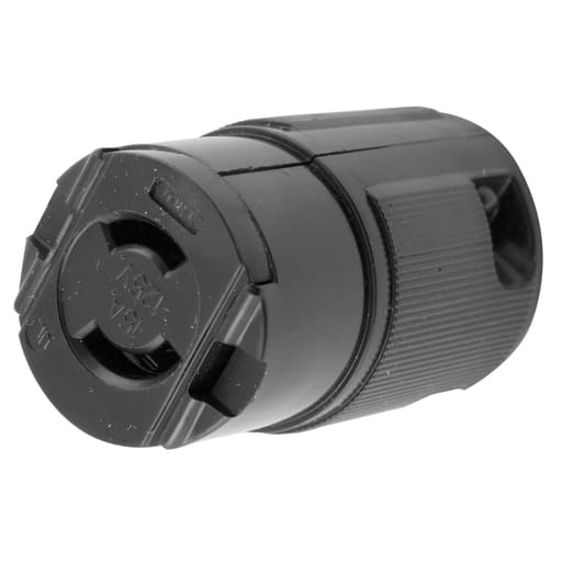 Hubbell Wiring Device - Hubbell HBL7464-V 15A 125V Midget Twist-Lock VALISE Black Nylon Connector Body