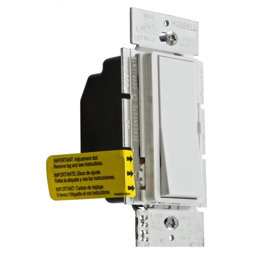Hubbell Wiring Device - Hubbell RDVCL153PW SINGLE POLE AND 3-WAY DIM CFL/LED, WH