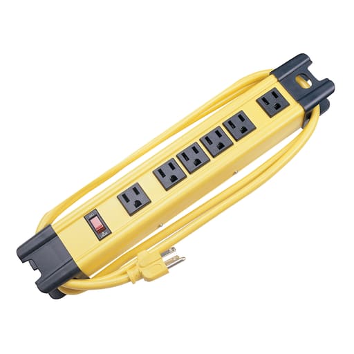 Hubbell Wiring Device - Hubbell HBL6PS350YL 6 Foot 6 Outlet Yellow Surge Protection Plug Strip