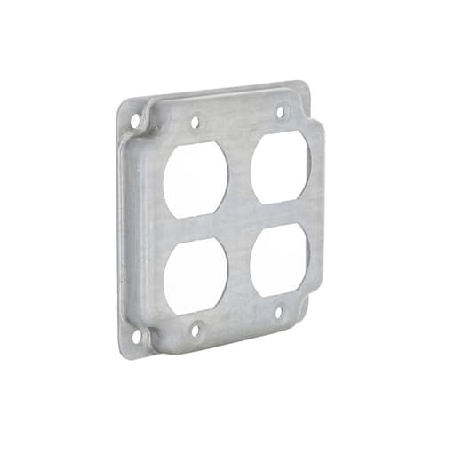 Raco Manufacturing - Raco 907C 4" Steel Square Exposed Work Cover, 2 Duplex Receptacles