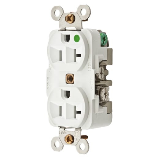 Hubbell Wiring Device - Hubbell HBL8300WMRI MRI Receptacle, HG, 20A 125V, 5-20R, W