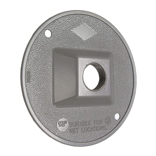 Raco Manufacturing - Raco 5193-0 Gray Weatherproof Cluster Cover, 4" Round, (1) 1/2" Outlet