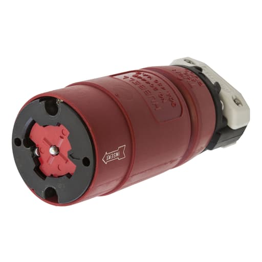 Hubbell Wiring Device - Hubbell HBL20444B 30 Amp 480 Volt 3-Pole 4-Wire Red Locking Connector Body